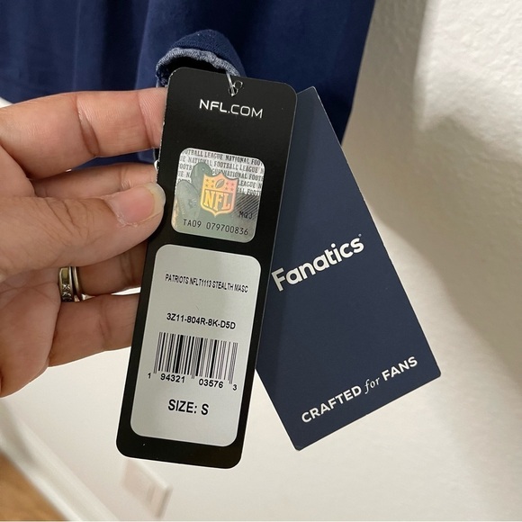 NFL New England Patriots men hoodie long sleeve tshirt size S NWT - Picture 4 of 10